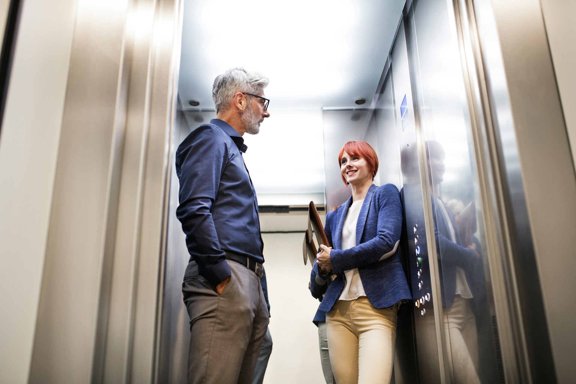 people on an elevator
